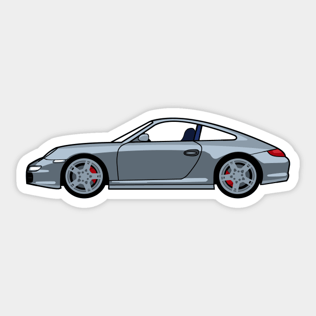 Porsche 911 997 Carrera S Seal Grey Lobster Claw Sticker by antipc